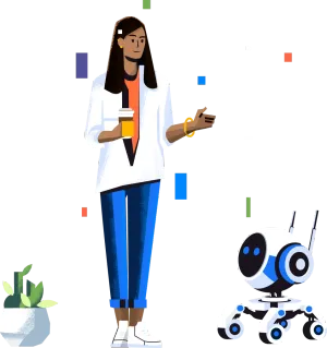 analytics-choose-provider-woman-with-robot